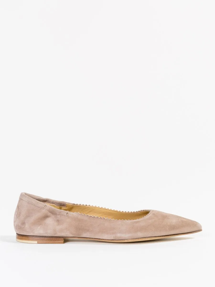 suede flat - taupe