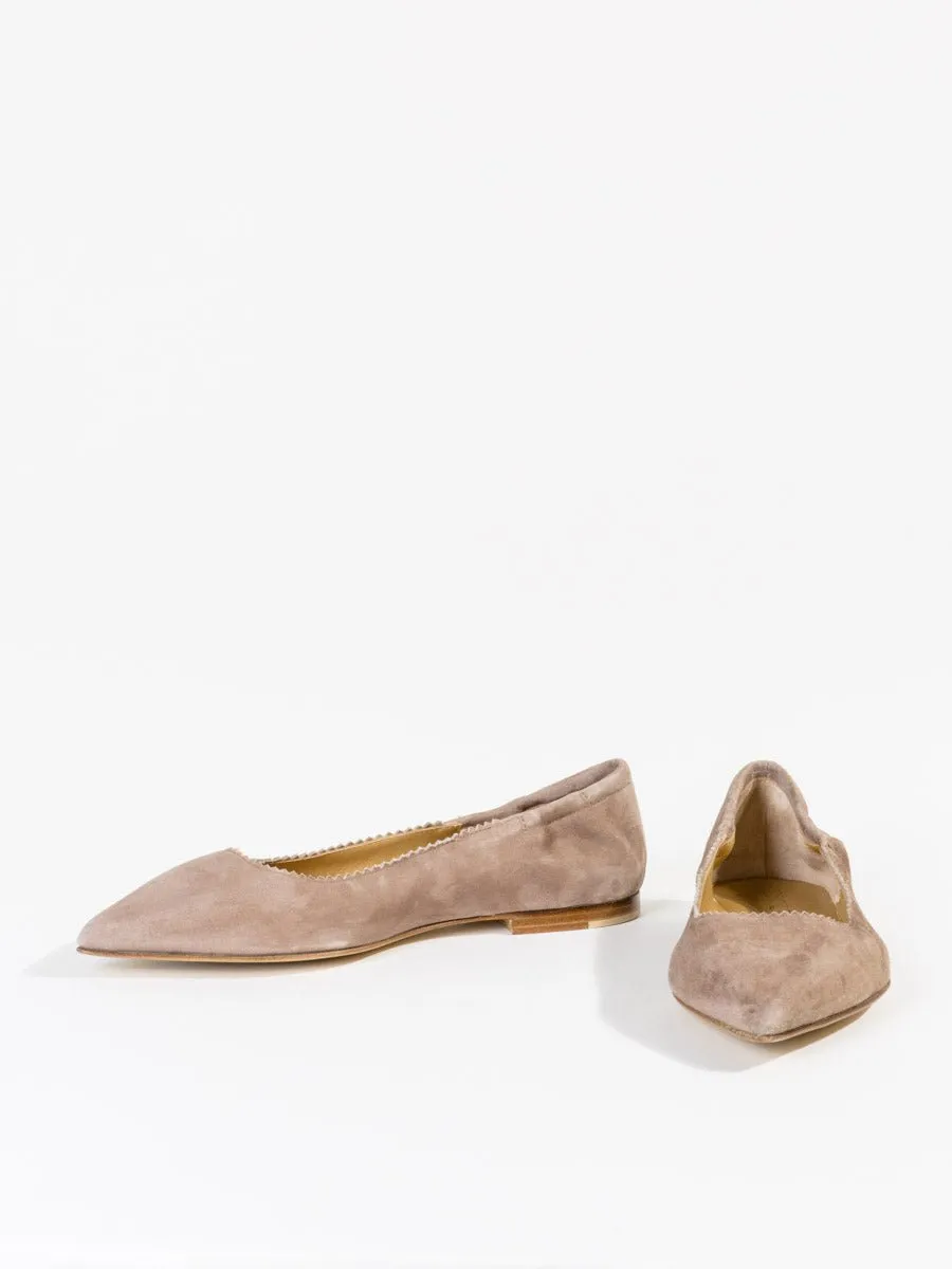suede flat - taupe