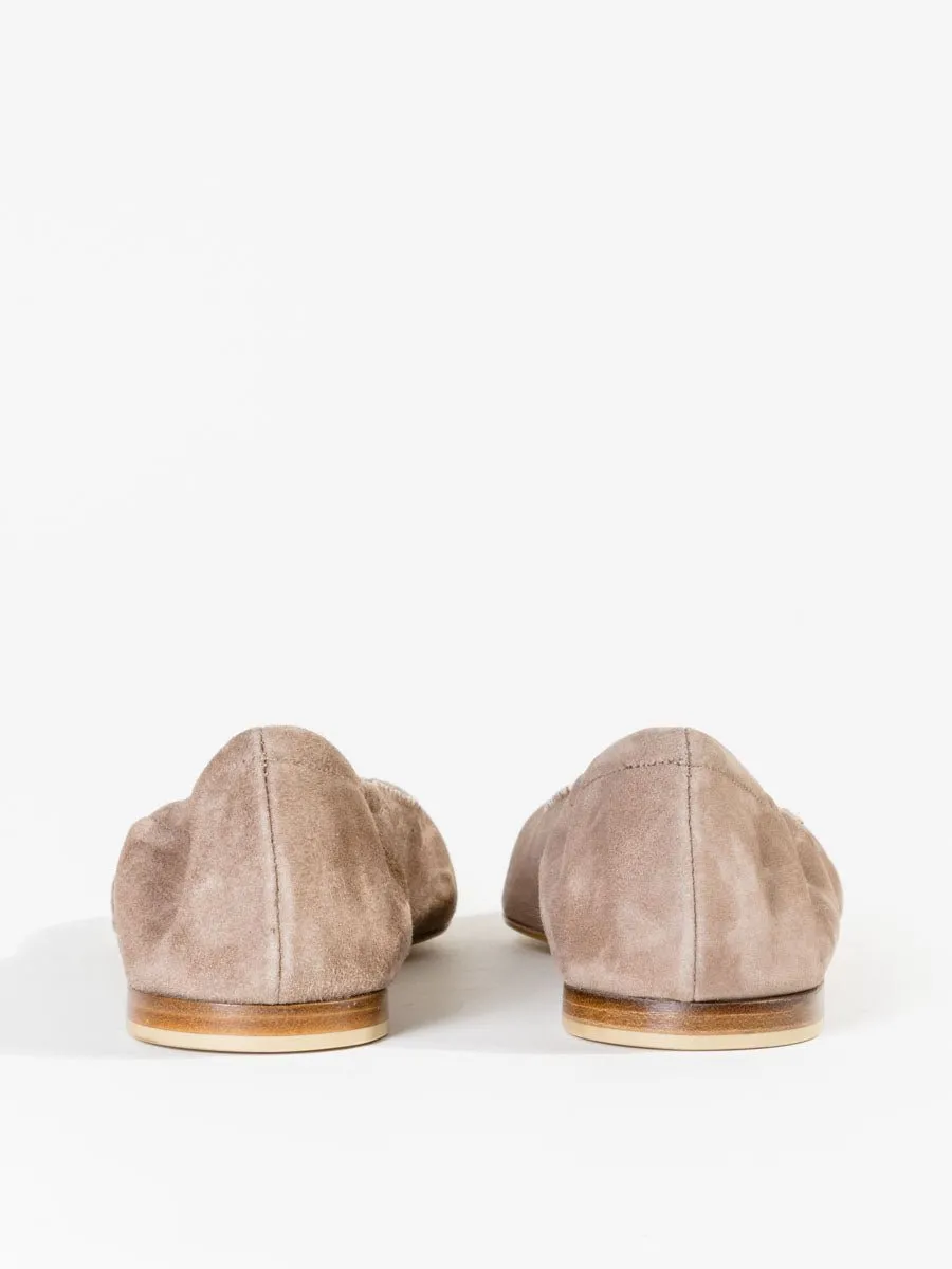 suede flat - taupe