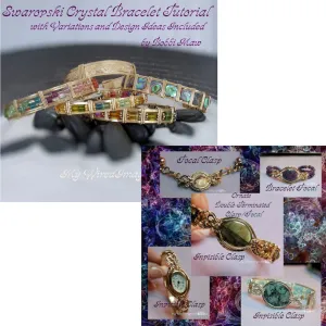 Swarovski Crystal Bracelet and Ornate Focal-Clasp, 2 Bracelet Tutorials 25% Discount