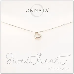 “Sweetheart” Sterling Silver Heart Necklace on Personalized Jewelry Card