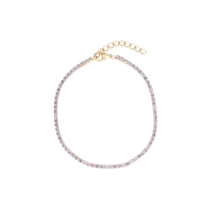 TENNIS CHAIN BRACELET 2 MM DUSTY ROSE