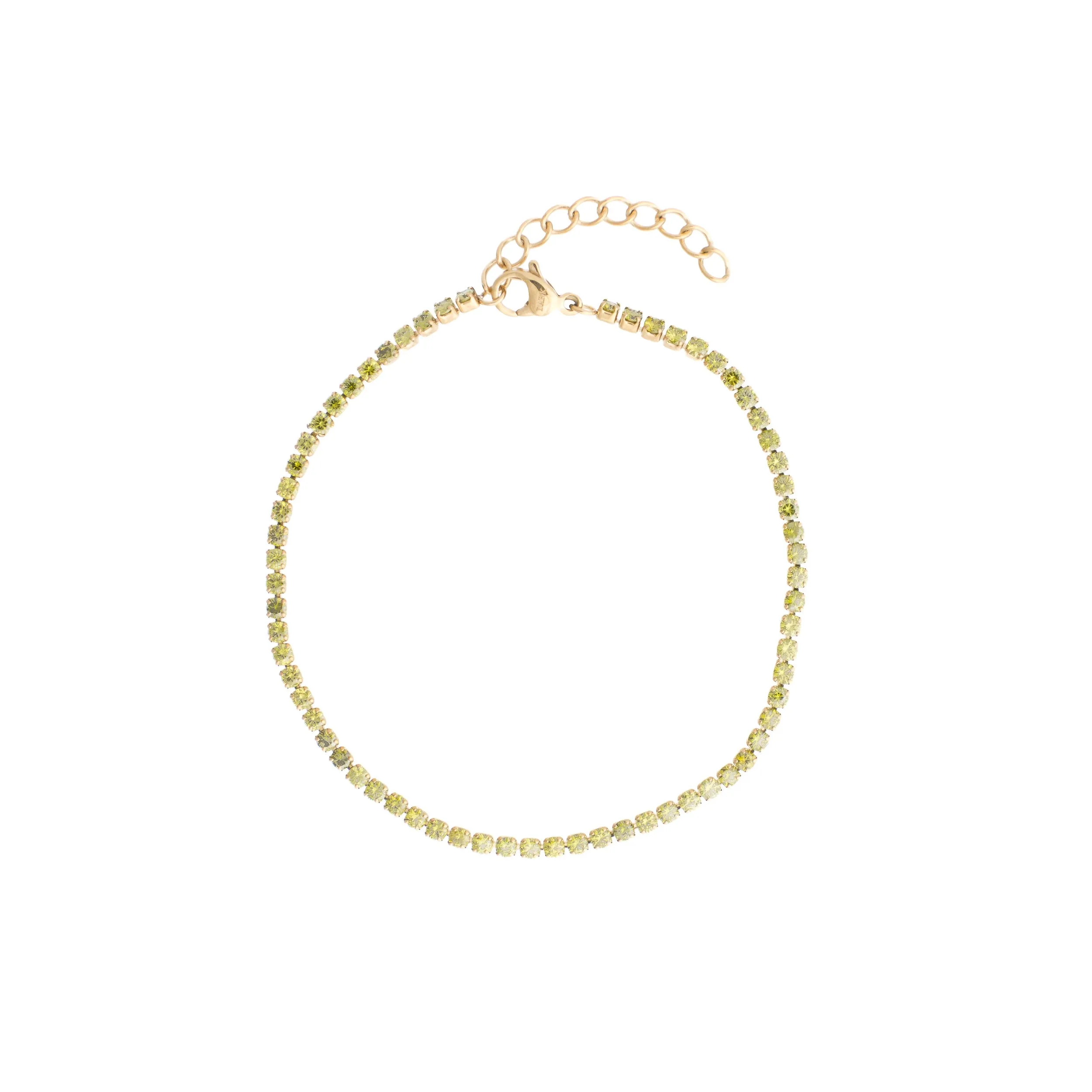 TENNIS CHAIN BRACELET 2 MM OLIVE