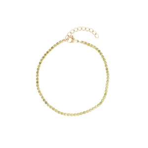 TENNIS CHAIN BRACELET 2 MM OLIVE