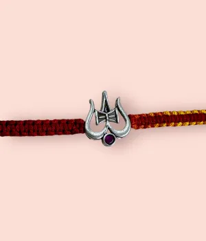 The Isha Silver Rakhi (Red)