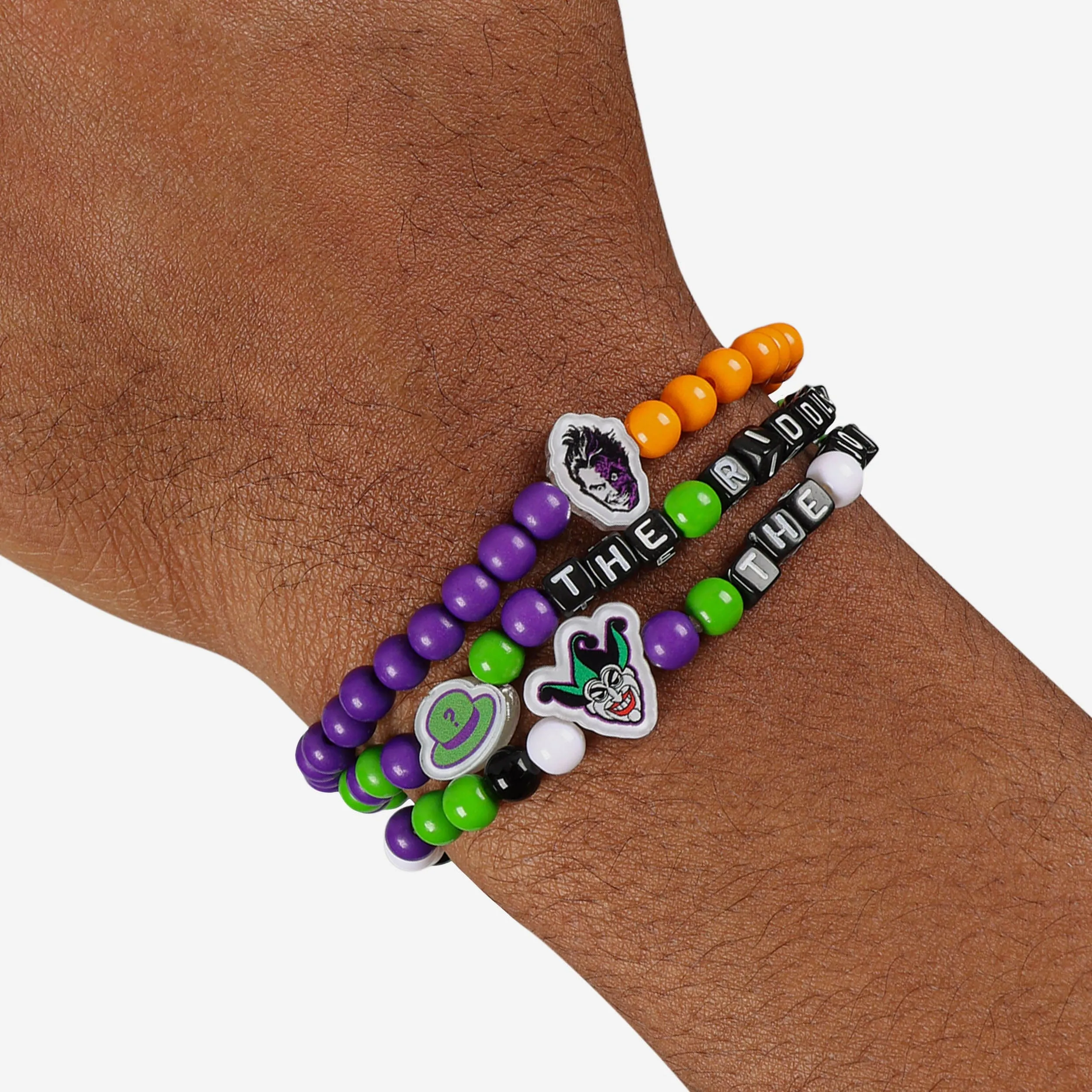 The Joker™ & Riddler™ & Two Face™ DC 3 Pack Beaded Friendship Bracelet