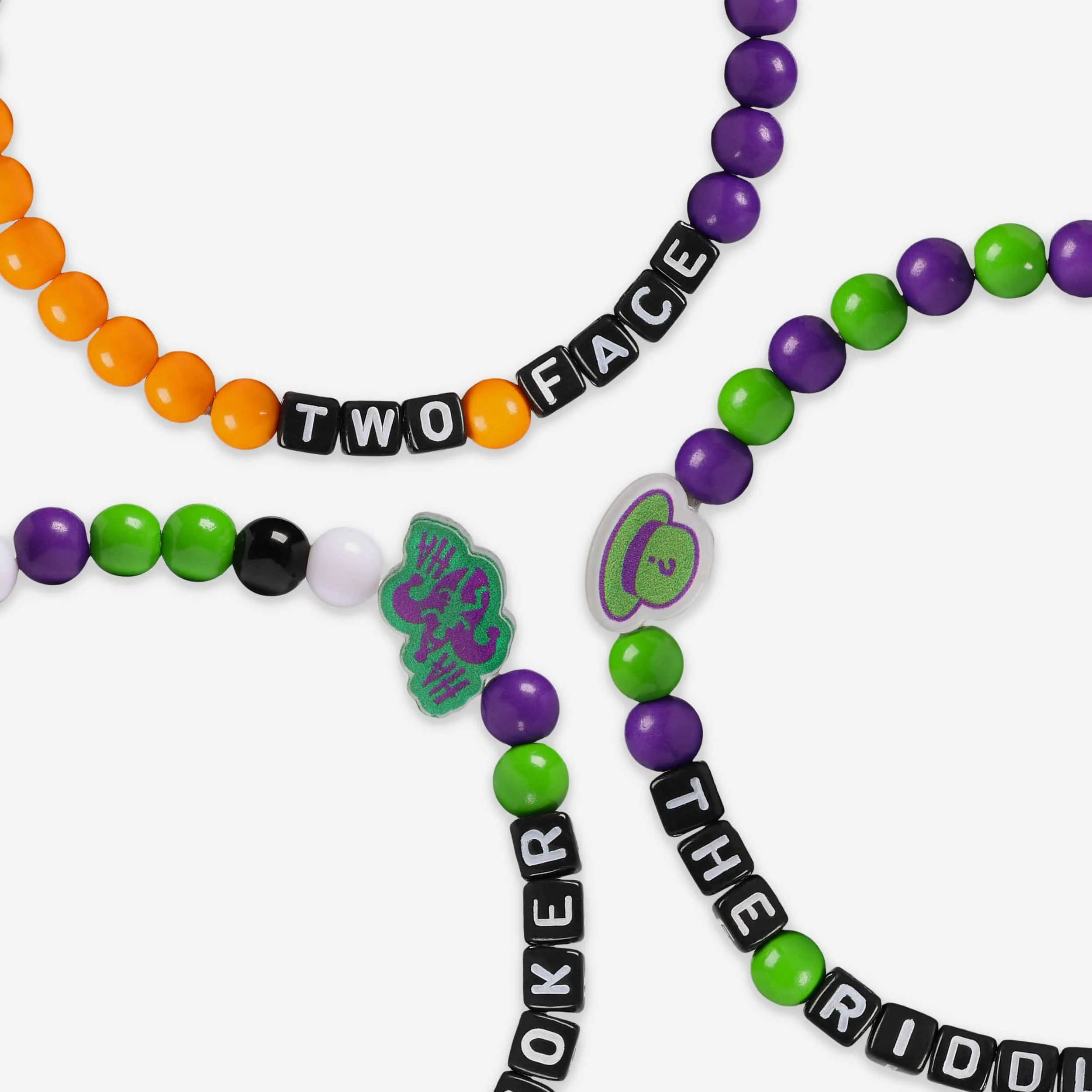 The Joker™ & Riddler™ & Two Face™ DC 3 Pack Beaded Friendship Bracelet
