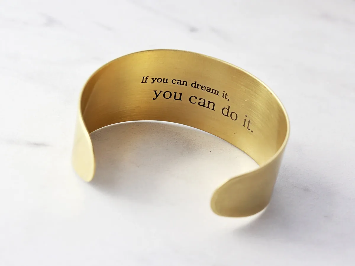 Thick Engraved Bracelet | 1 1/8" Cuff