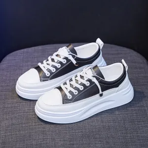 Thick-Sole Women's Casual Sneakers - Korean Style Platform Flats