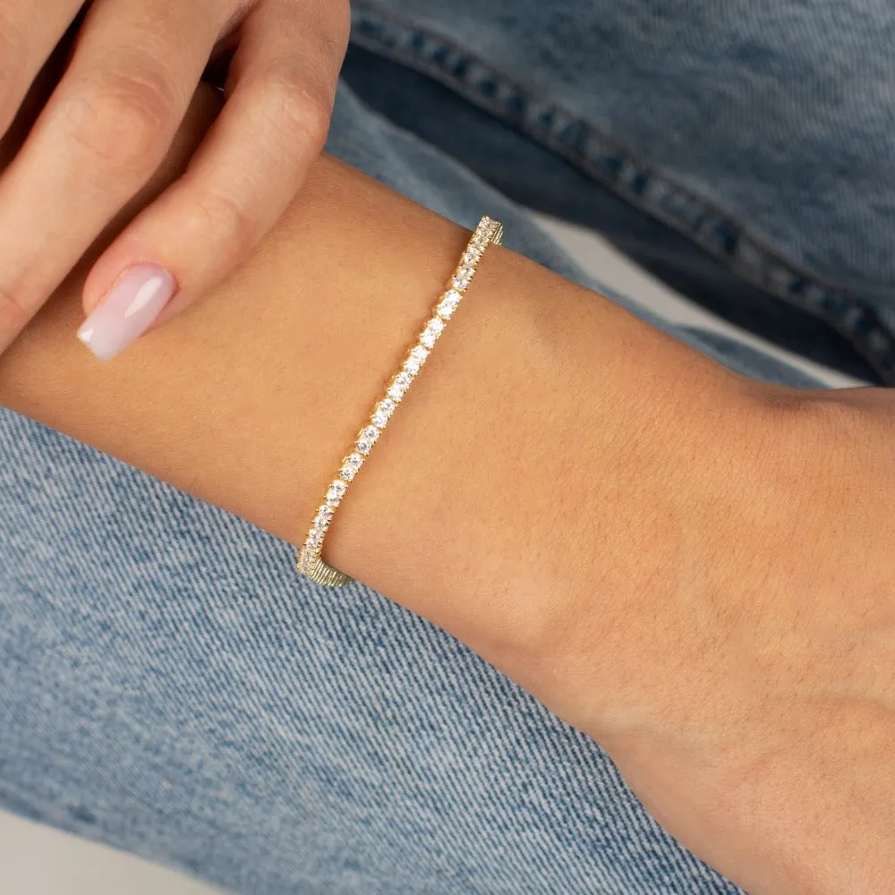 Thin Three Prong Tennis Bracelet
