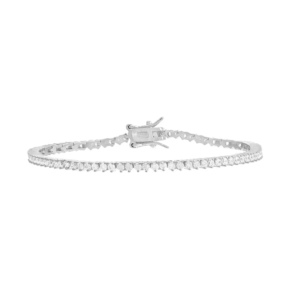 Thin Three Prong Tennis Bracelet