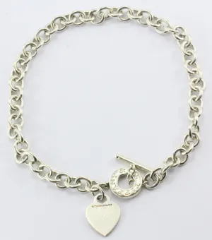 Tiffany & Co Sterling Silver Heart Tag Toggle Necklace