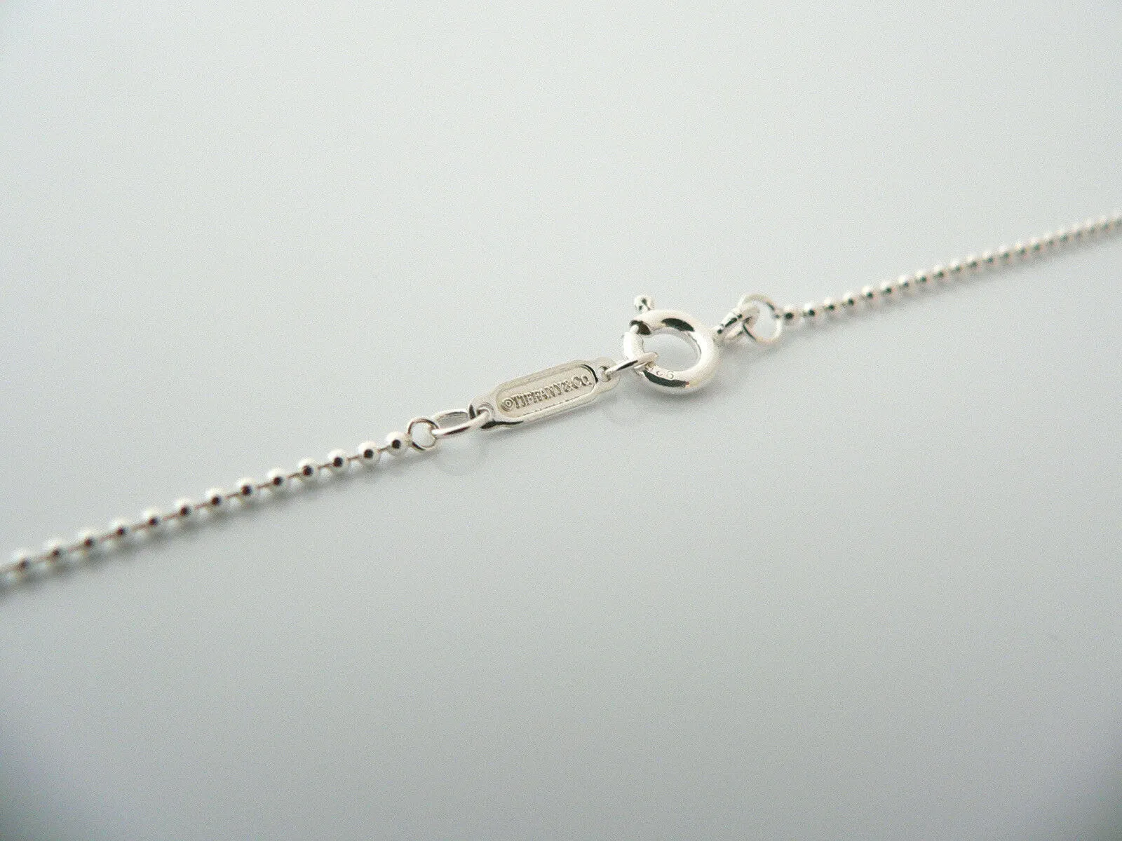 Tiffany Co Silver 18K Gold Open Heart Key Necklace Pendant Charm Chain Gift Love