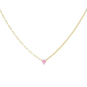 Tiny Colored Heart Mixed Chain Necklace