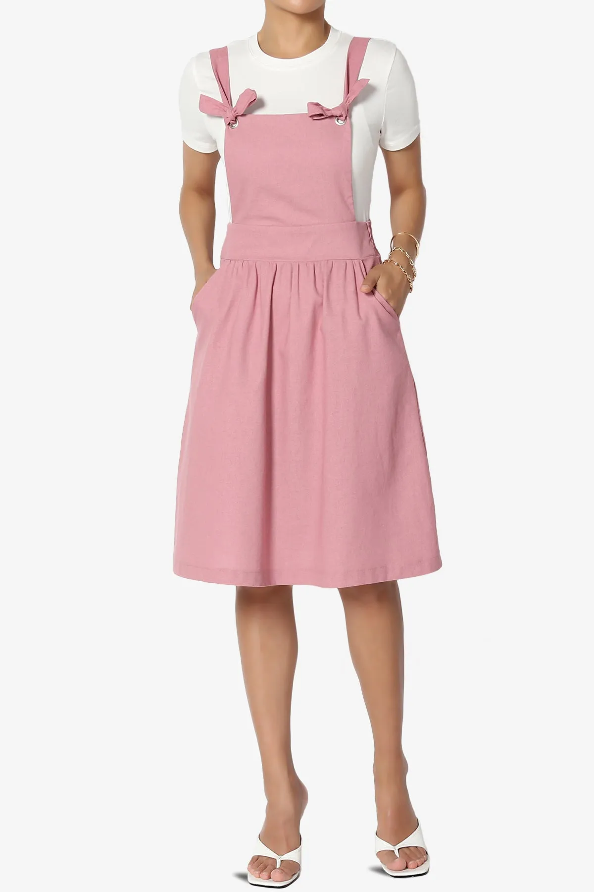 Titus Linen Suspender A-Line Skirt