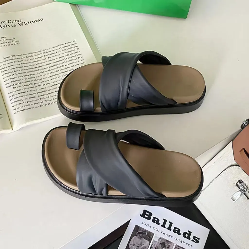 Toe Loop Platform Sandals