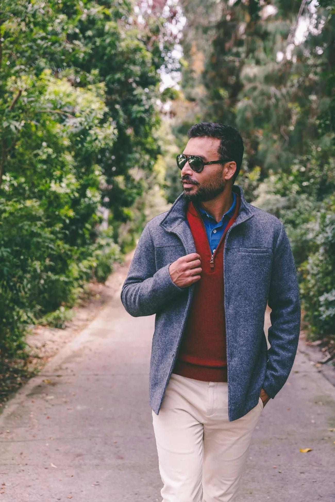 Townsend Felted Wool Peacoat - Shadow Heather