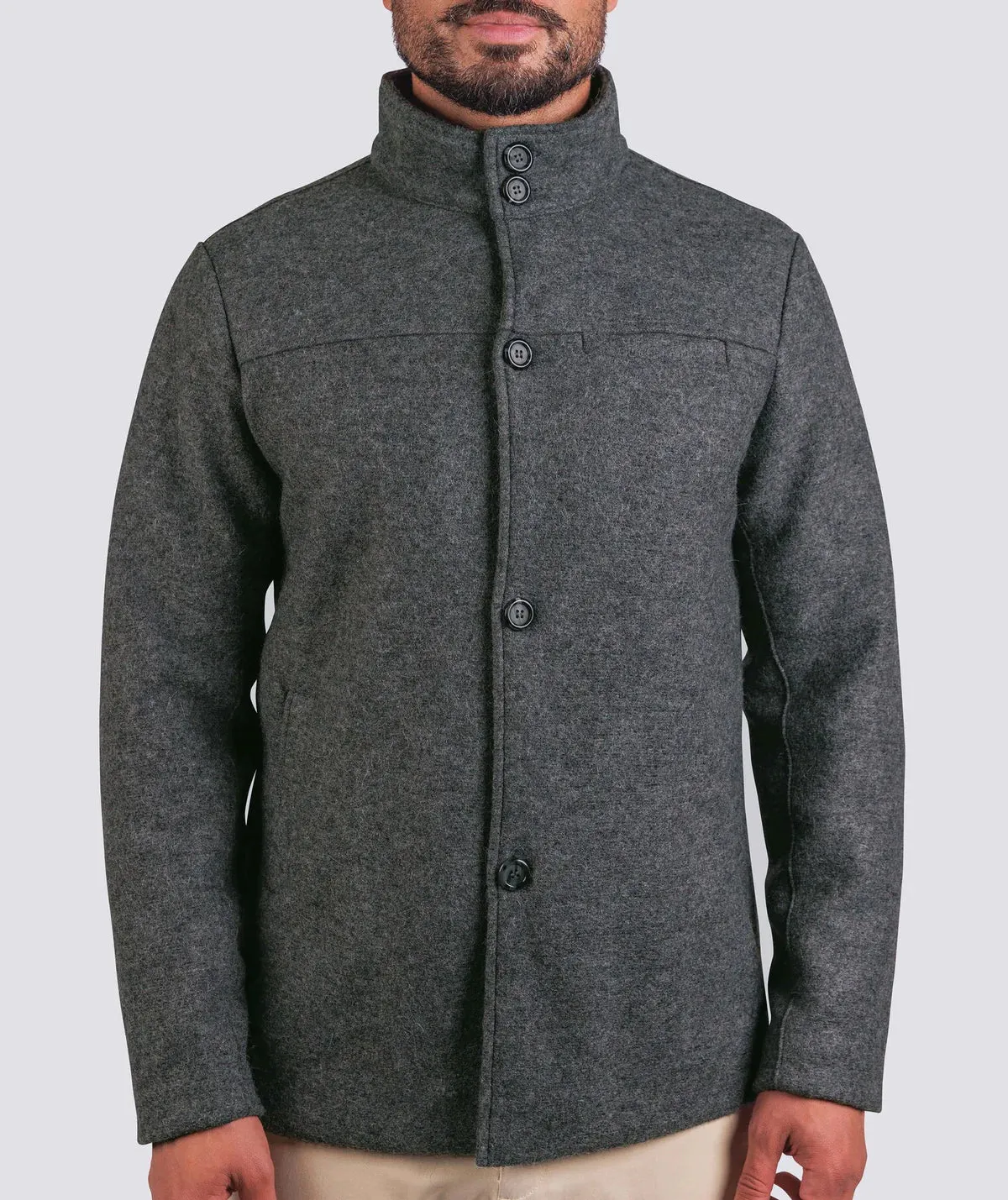 Townsend Felted Wool Peacoat - Shadow Heather