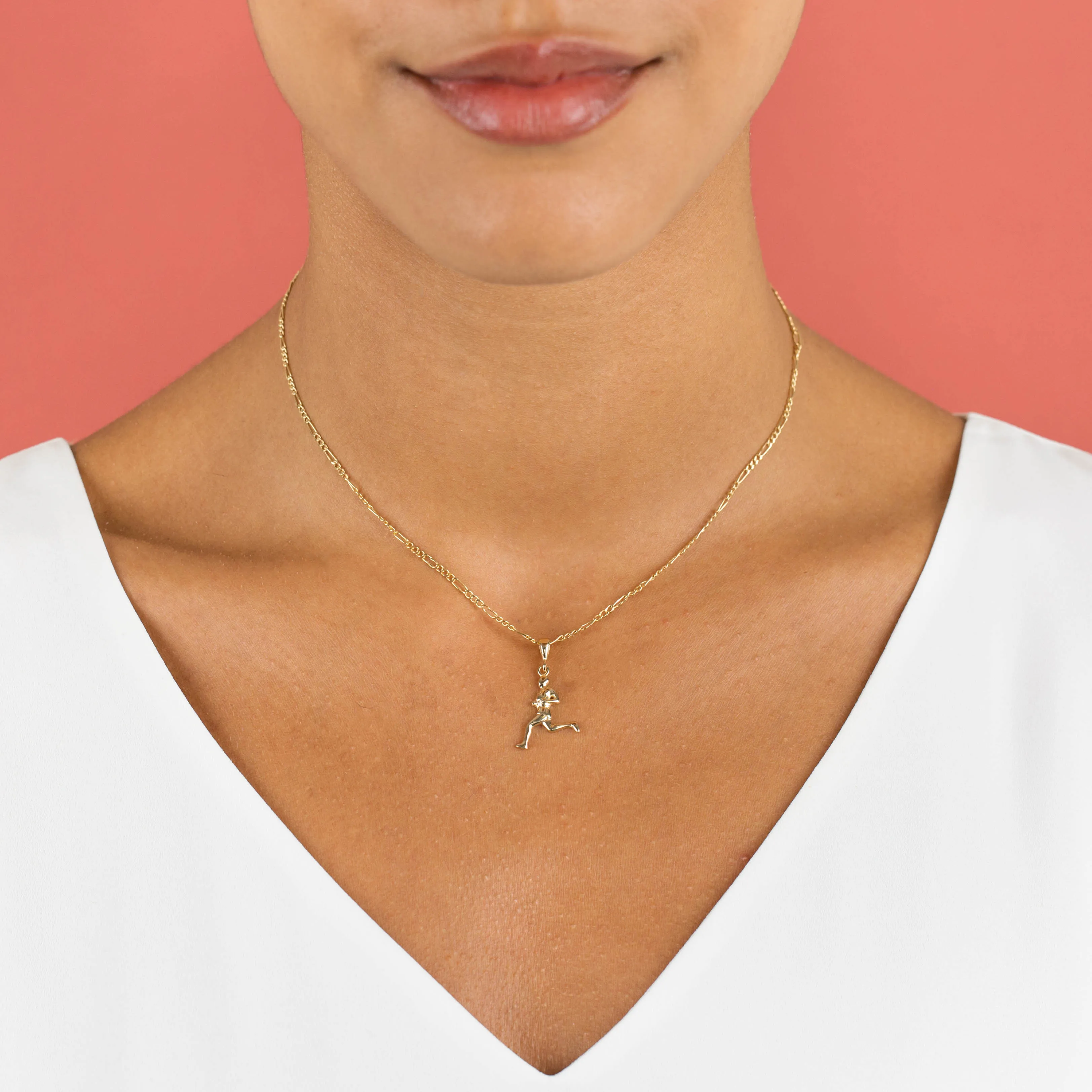 Track Runner Charm 14K