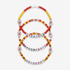 Travis Kelce & Patrick Mahomes Kansas City Chiefs 3 Pack Player Friendship Bracelet