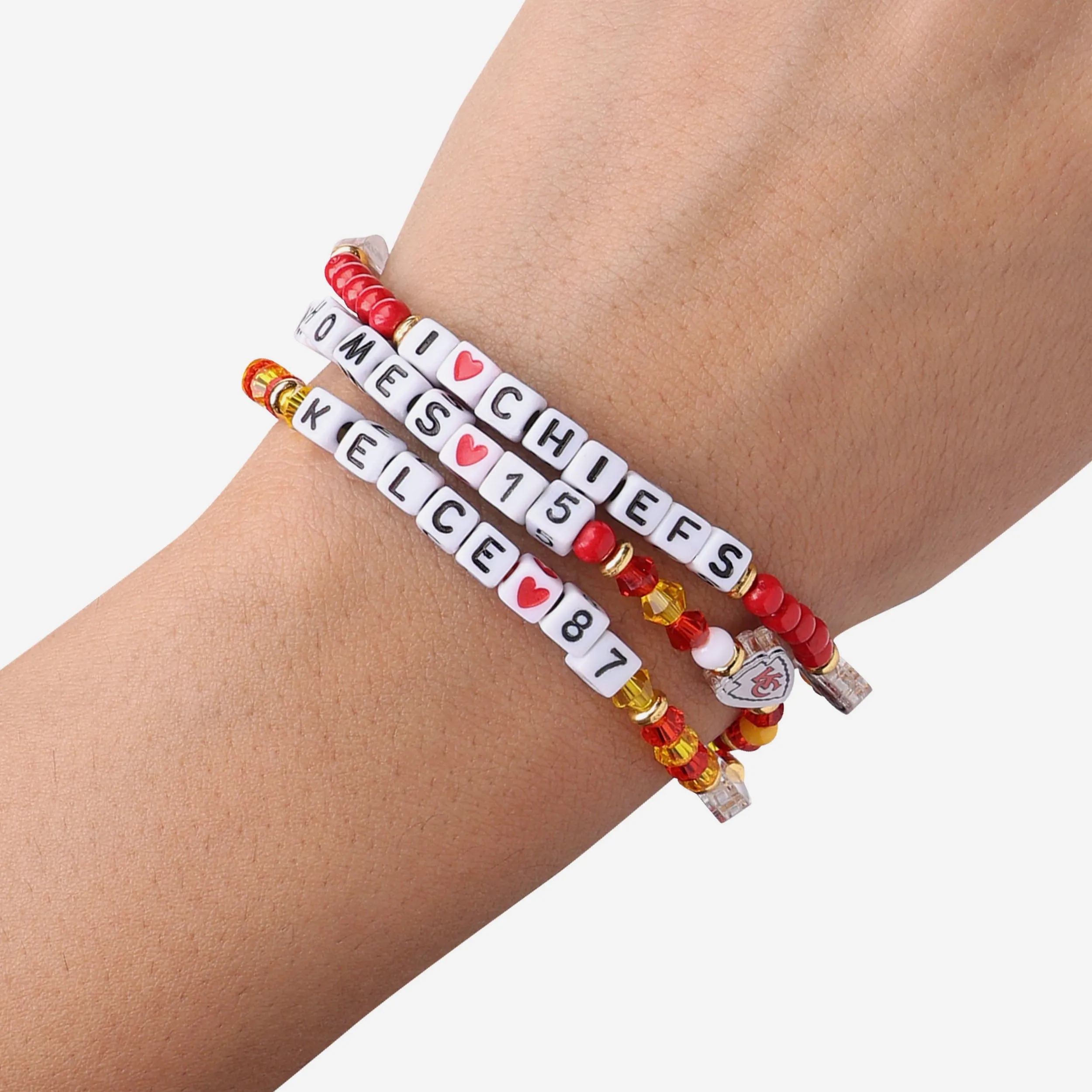 Travis Kelce & Patrick Mahomes Kansas City Chiefs 3 Pack Player Friendship Bracelet