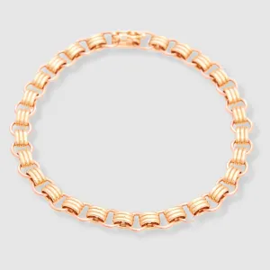 Triple Chain Bracelet 18K Yellow Gold, Small Link, 7"