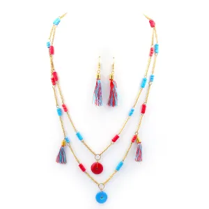 TURQUOISE AND CORAL NECKLACES #KBI-NL-K6029-TC (BC2)