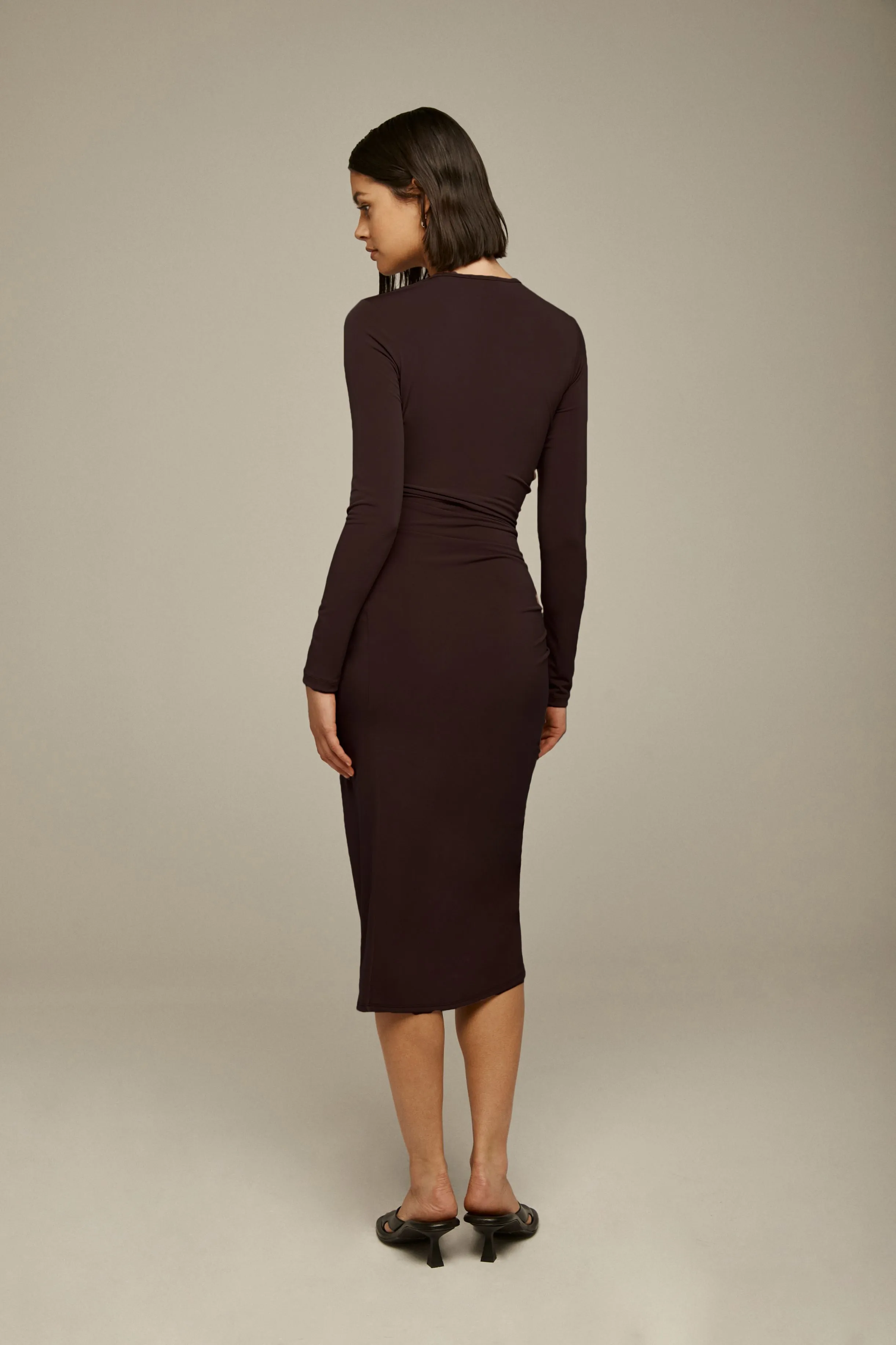 Twist Front Ruched Dress