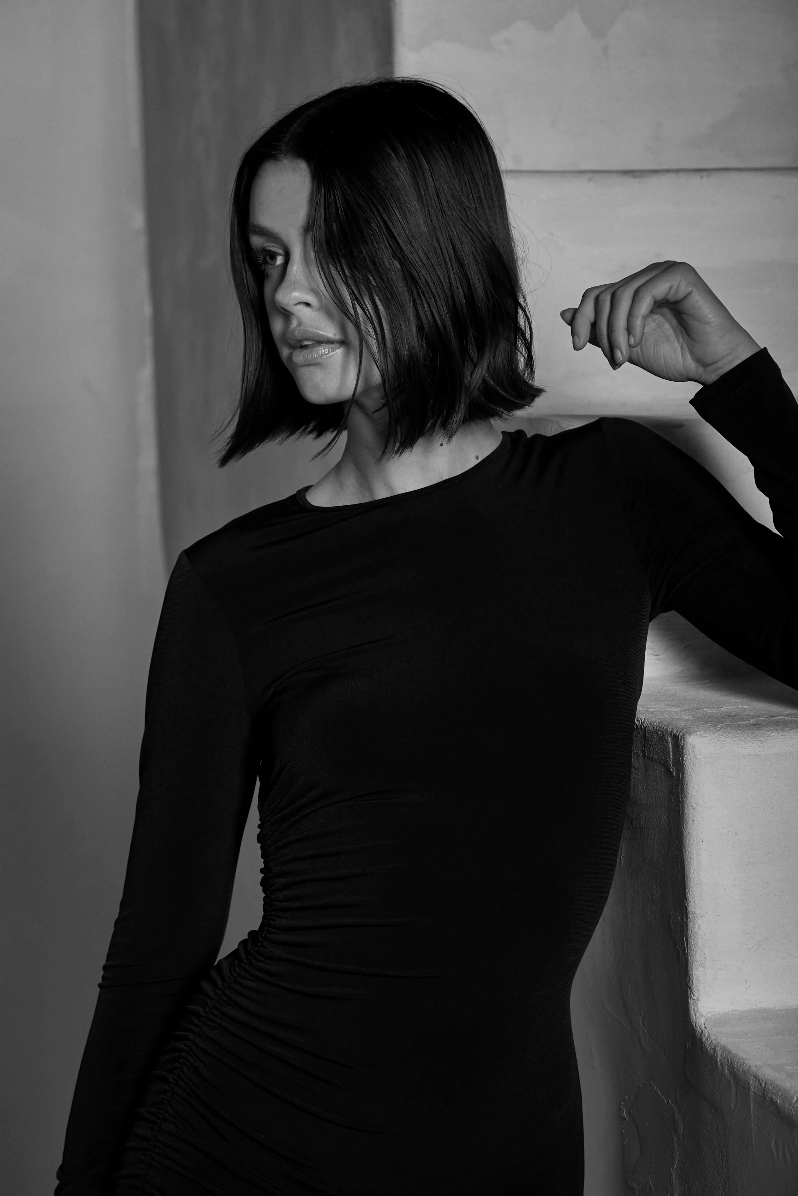 Twist Front Ruched Dress