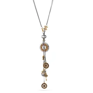 TWO TONE METAL CHARM NECKLACES #HNN87454TWTO