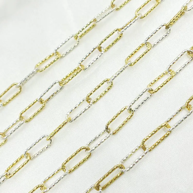 Two-Tone Paperclip & Initial Necklace Set