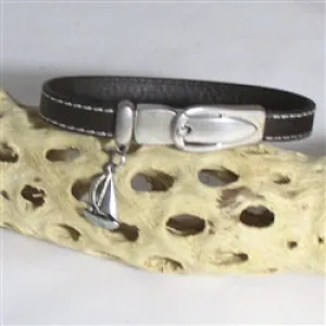 Unisex Dark Brown Leather Bracelet