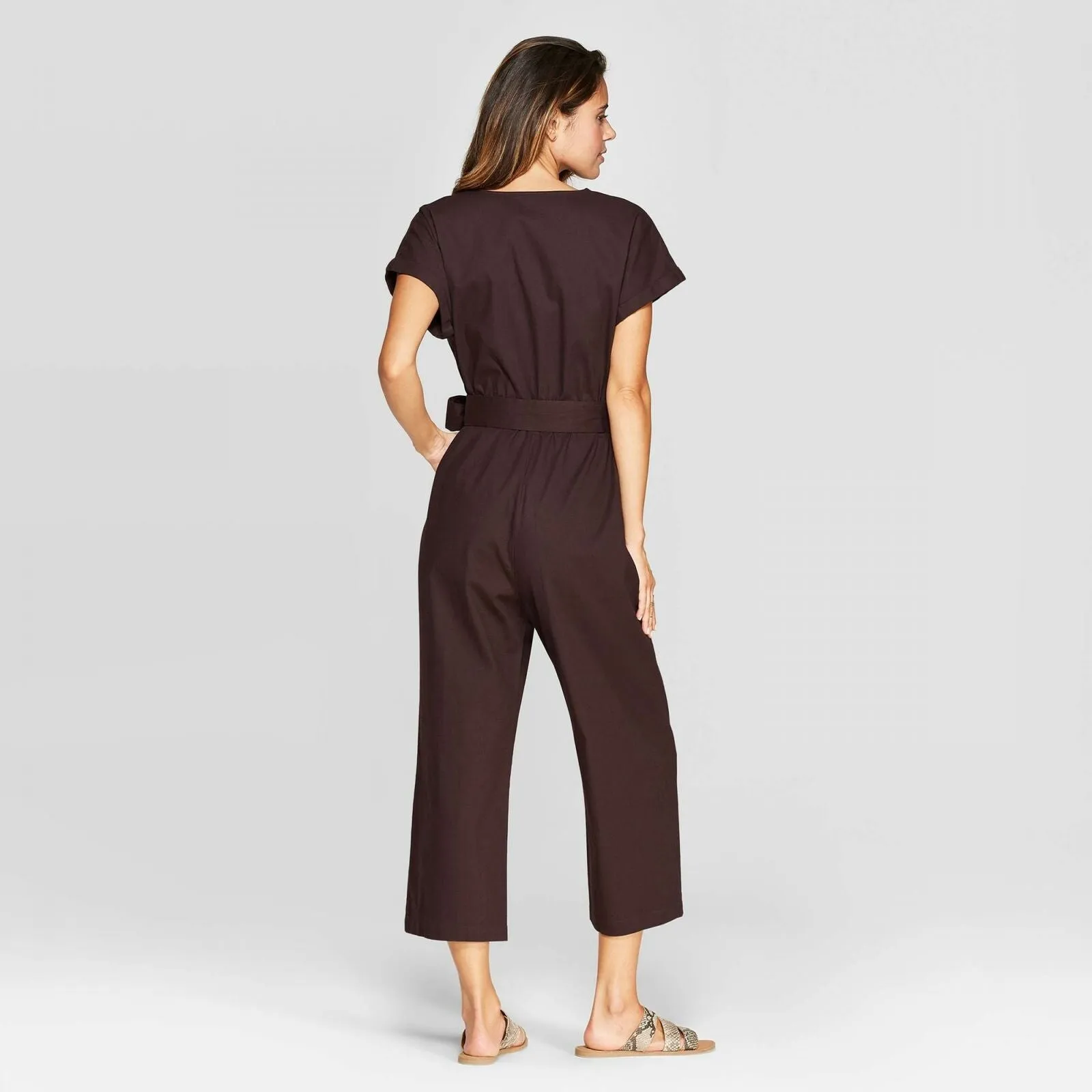 Universal Thread Women's Short Sleeve V-Neck Jumpsuit