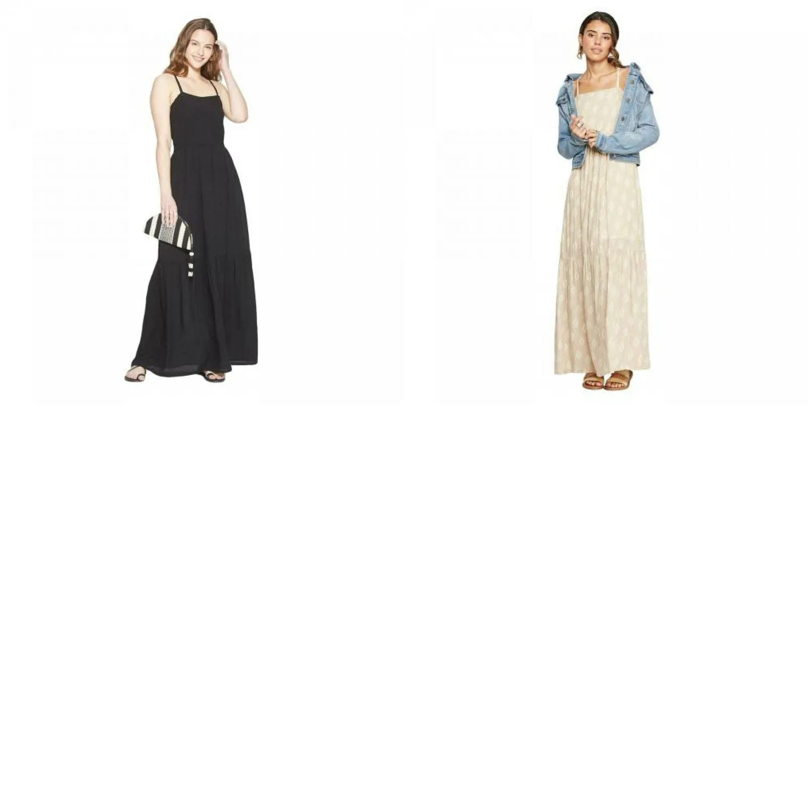 Universal Thread Women's Sleeveless Square Neck Tiered Maxi Dress