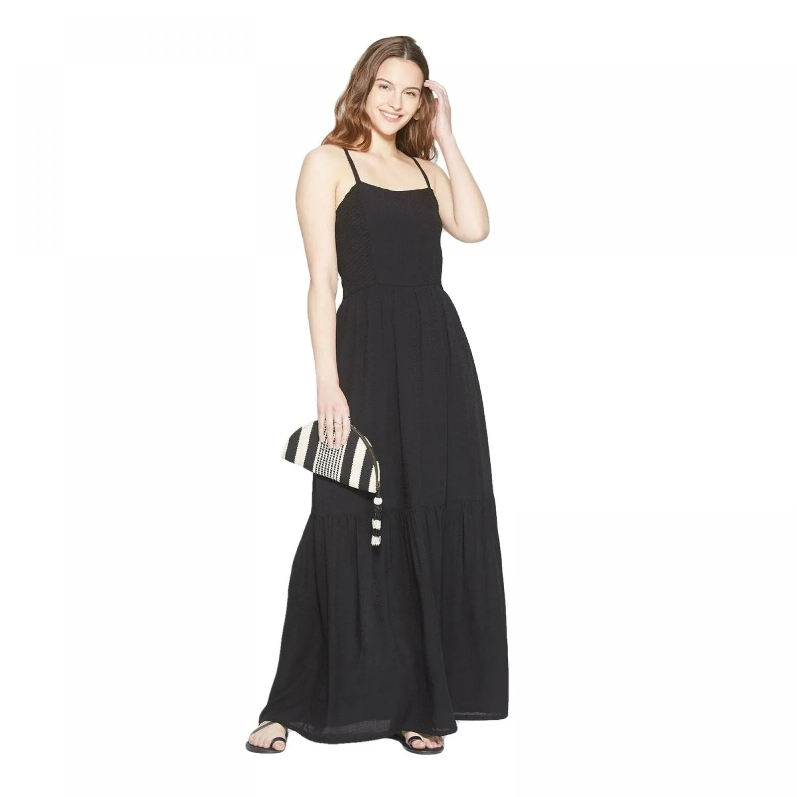 Universal Thread Women's Sleeveless Square Neck Tiered Maxi Dress