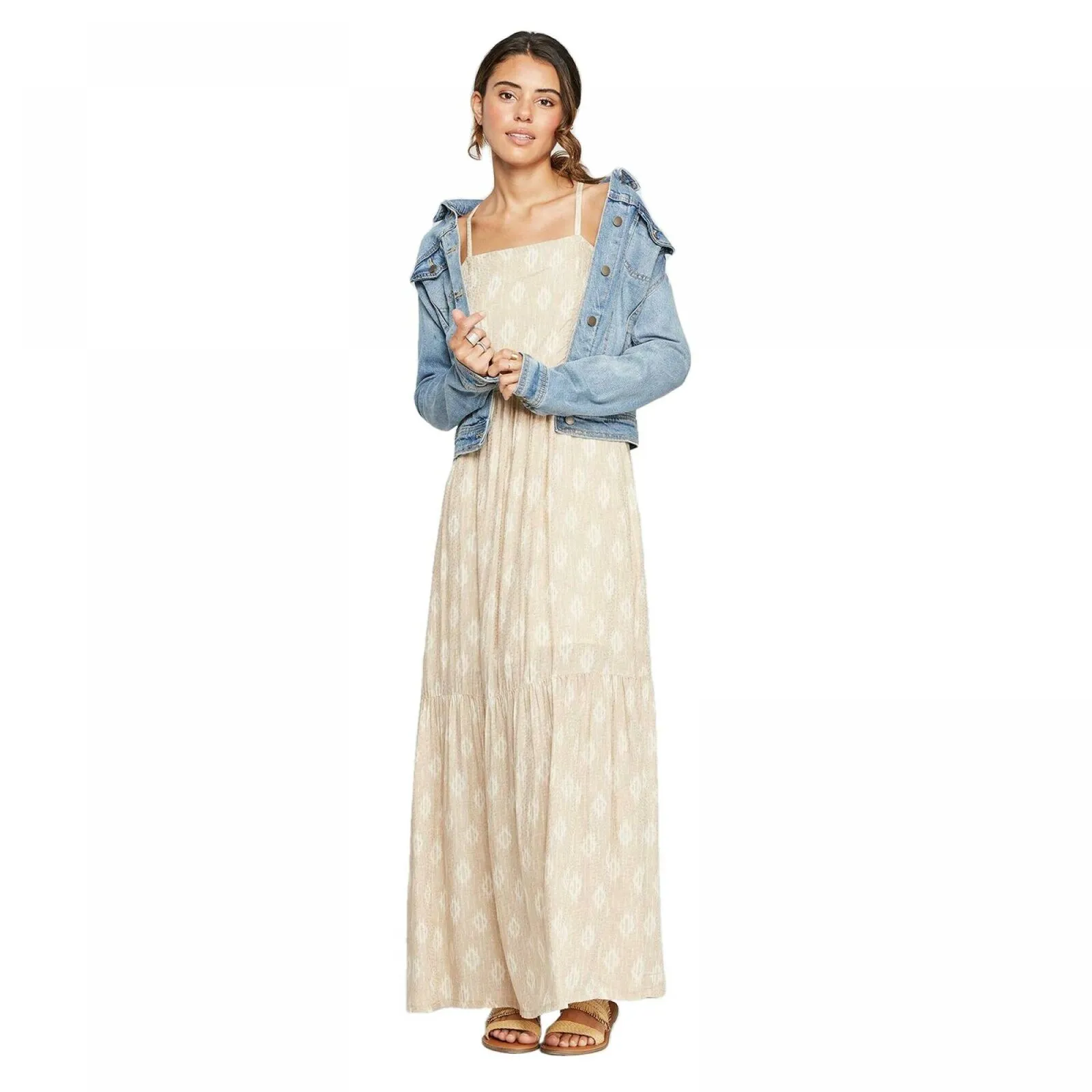 Universal Thread Women's Sleeveless Square Neck Tiered Maxi Dress