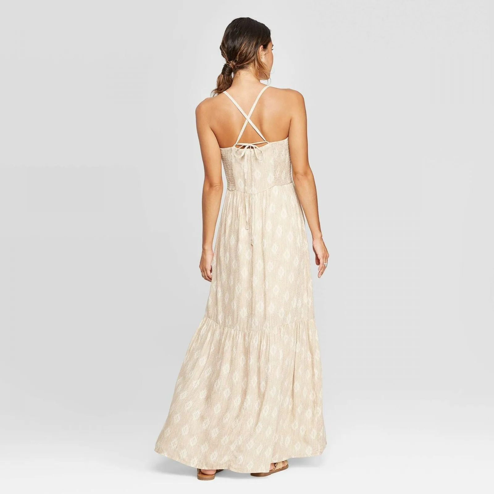 Universal Thread Women's Sleeveless Square Neck Tiered Maxi Dress