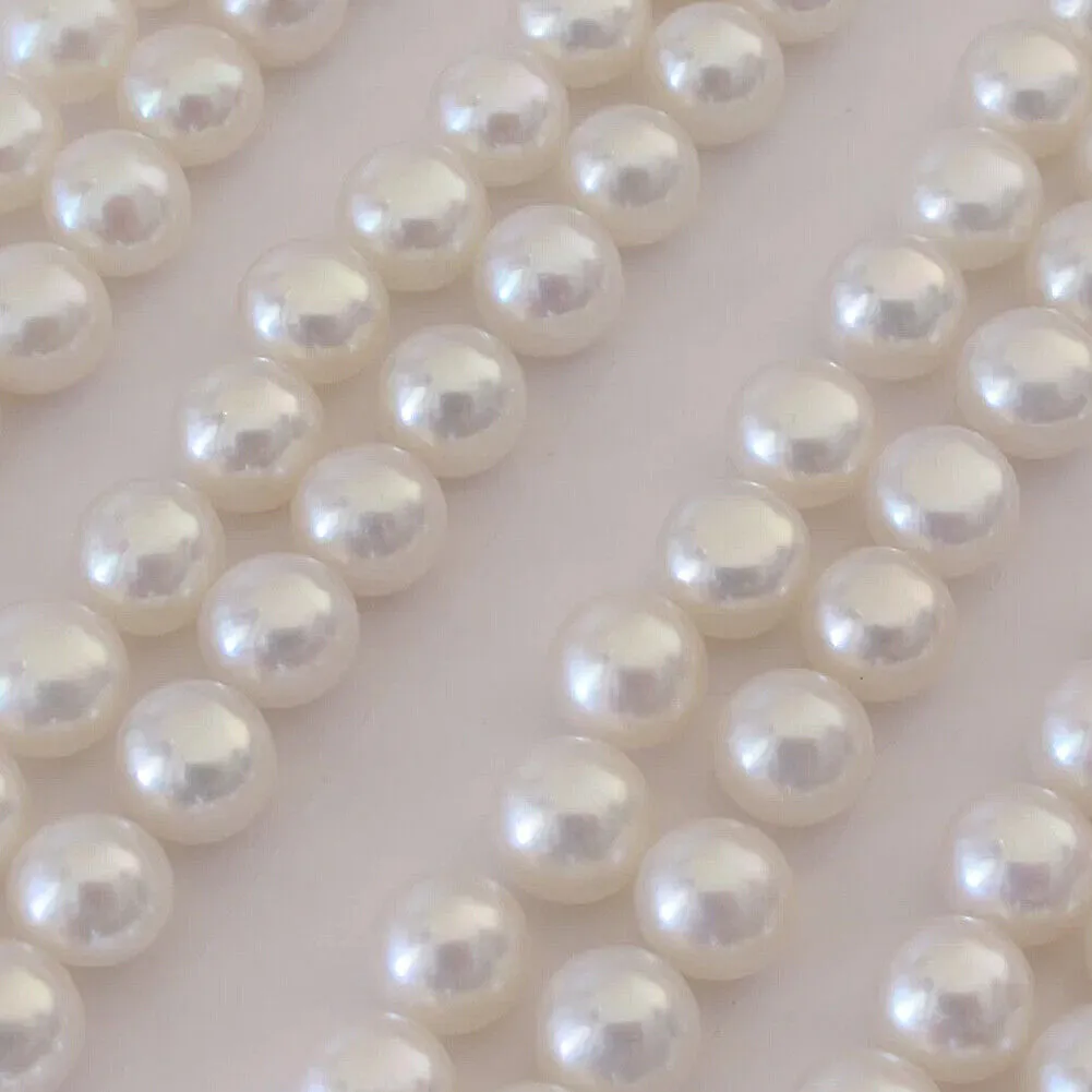 US 5A 10 Pairs 6~10.5mm Real Freshwater Loose Pearl Beads Flat Back Half Drilled