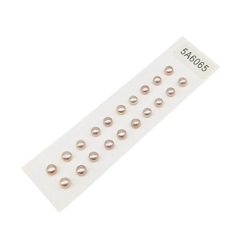 US 5A 10 Pairs 6~10.5mm Real Freshwater Loose Pearl Beads Flat Back Half Drilled