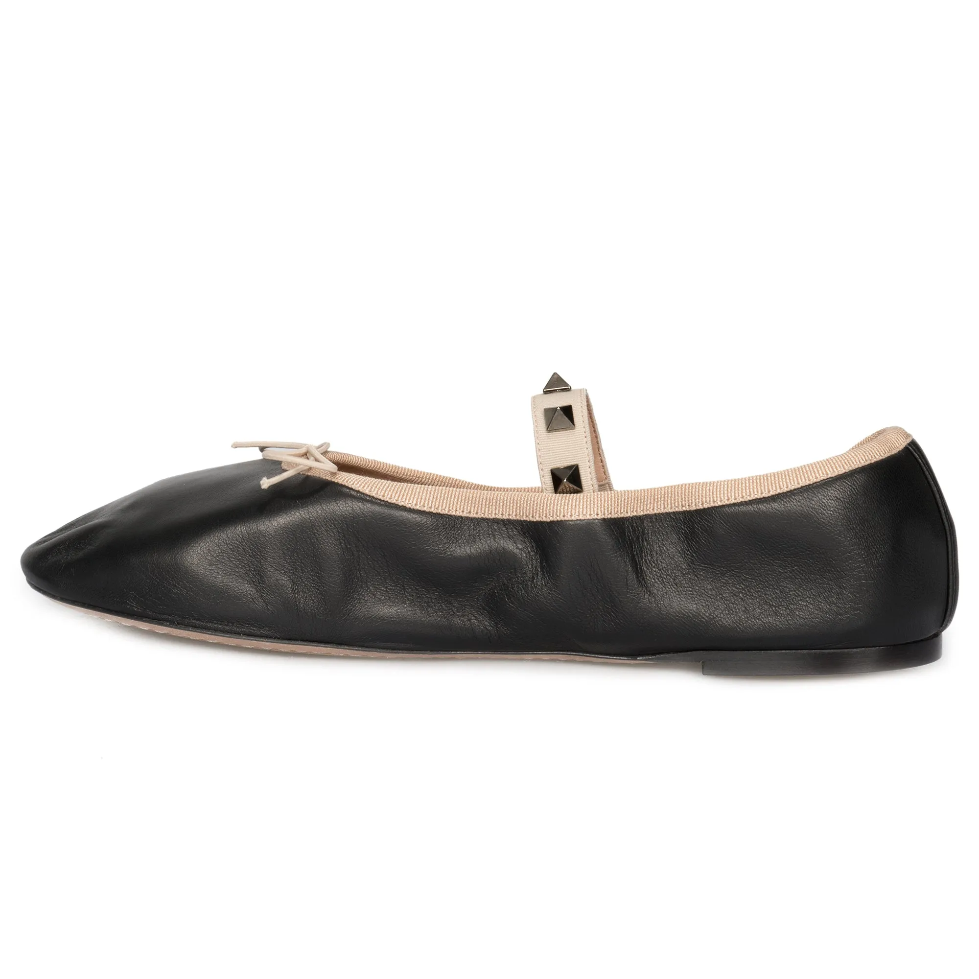 Valentino Rockstud Ballerina Flats in Black