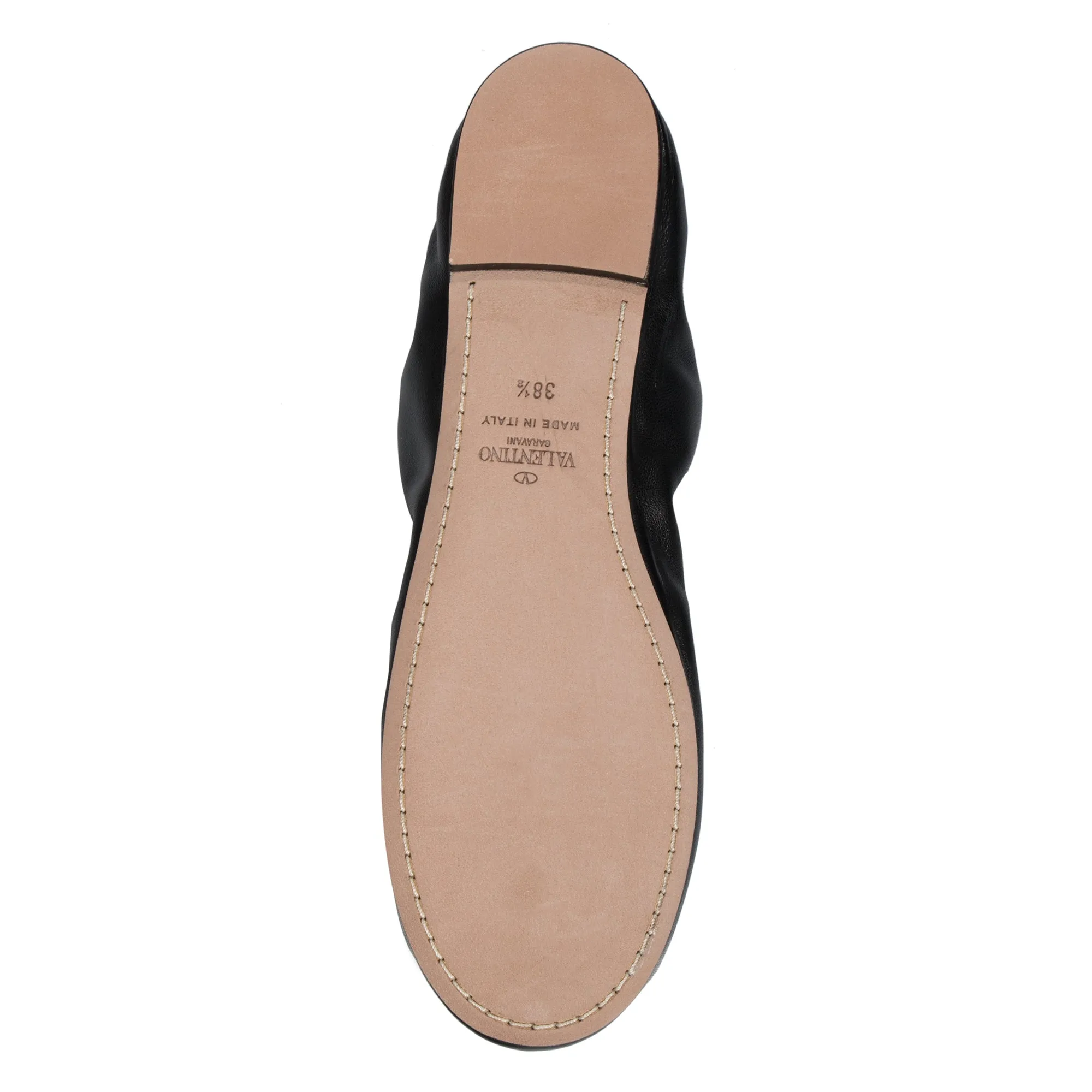 Valentino Rockstud Ballerina Flats in Black