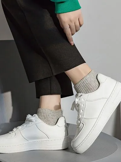 Vetersluitende platform schoenen met ronde neus