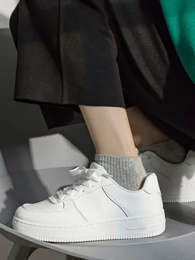Vetersluitende platform schoenen met ronde neus
