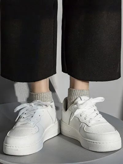 Vetersluitende platform schoenen met ronde neus