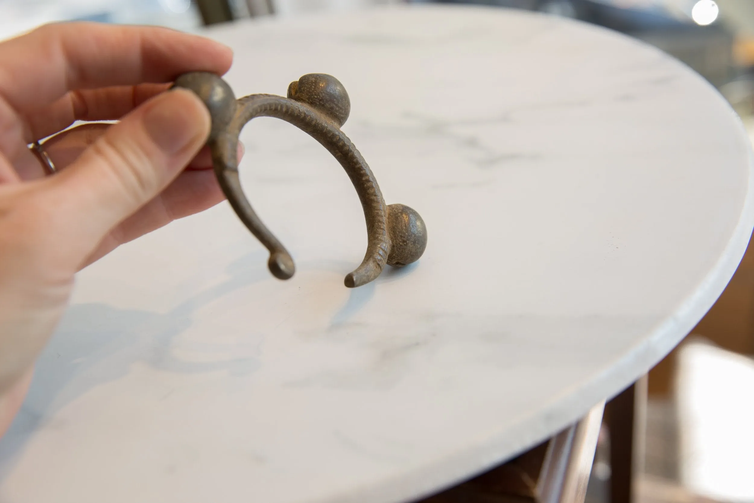 Vintage African Bronze Bell Cuff Bracelet