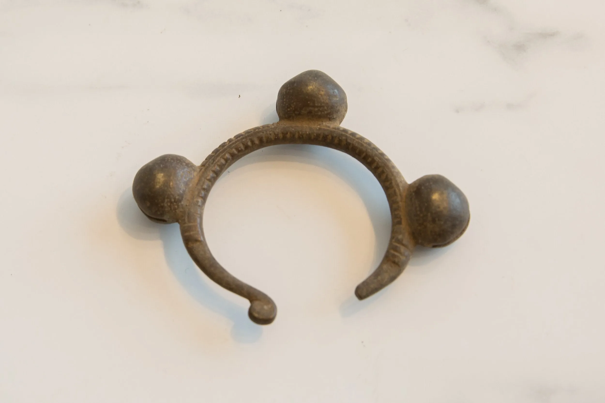 Vintage African Bronze Bell Cuff Bracelet
