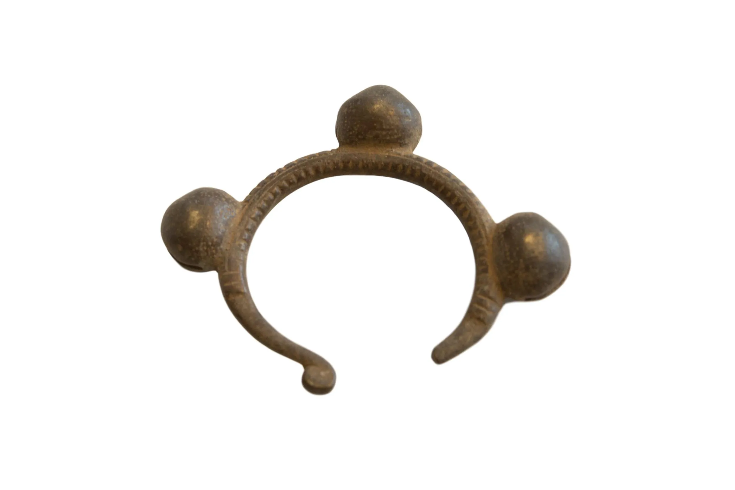 Vintage African Bronze Bell Cuff Bracelet