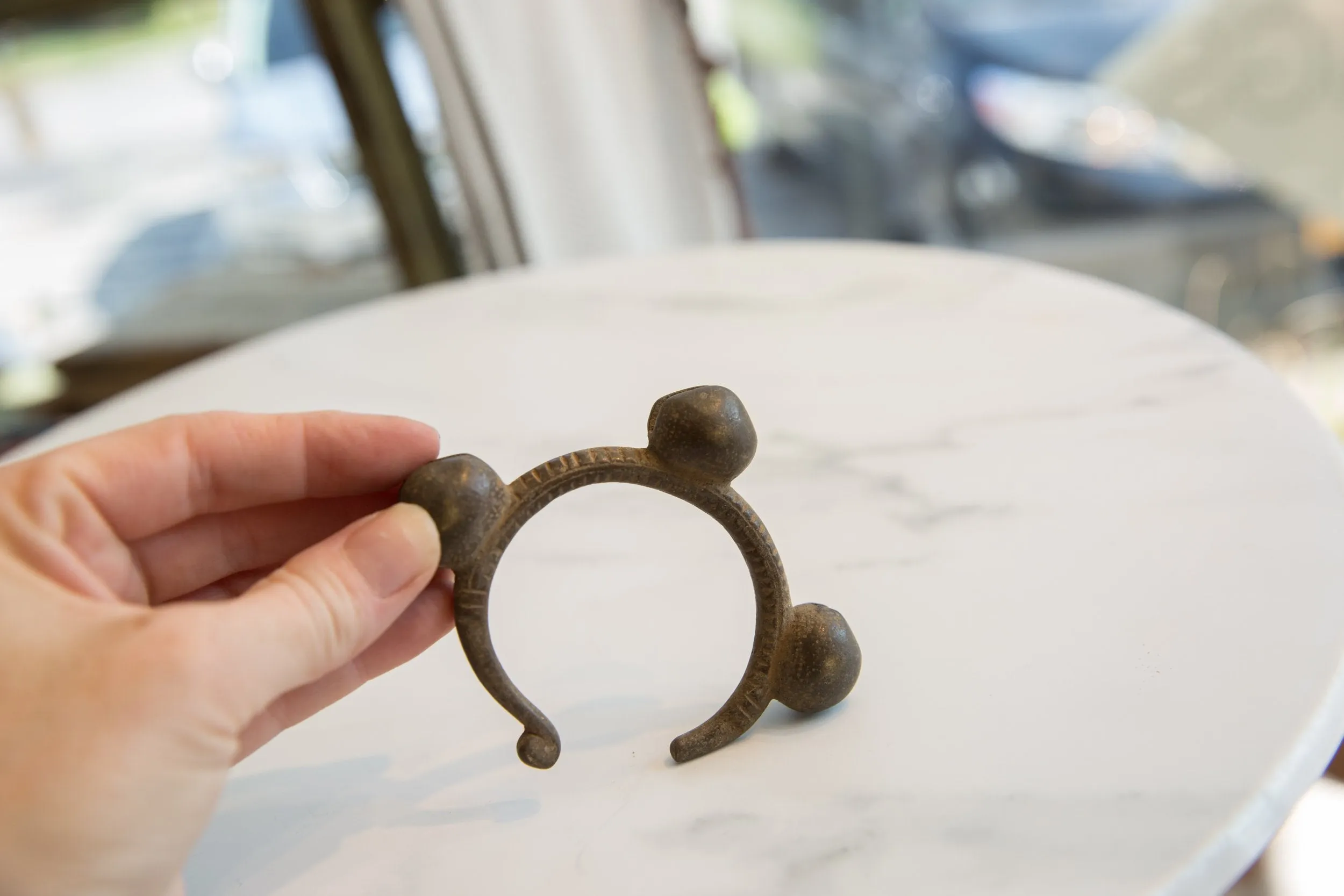 Vintage African Bronze Bell Cuff Bracelet