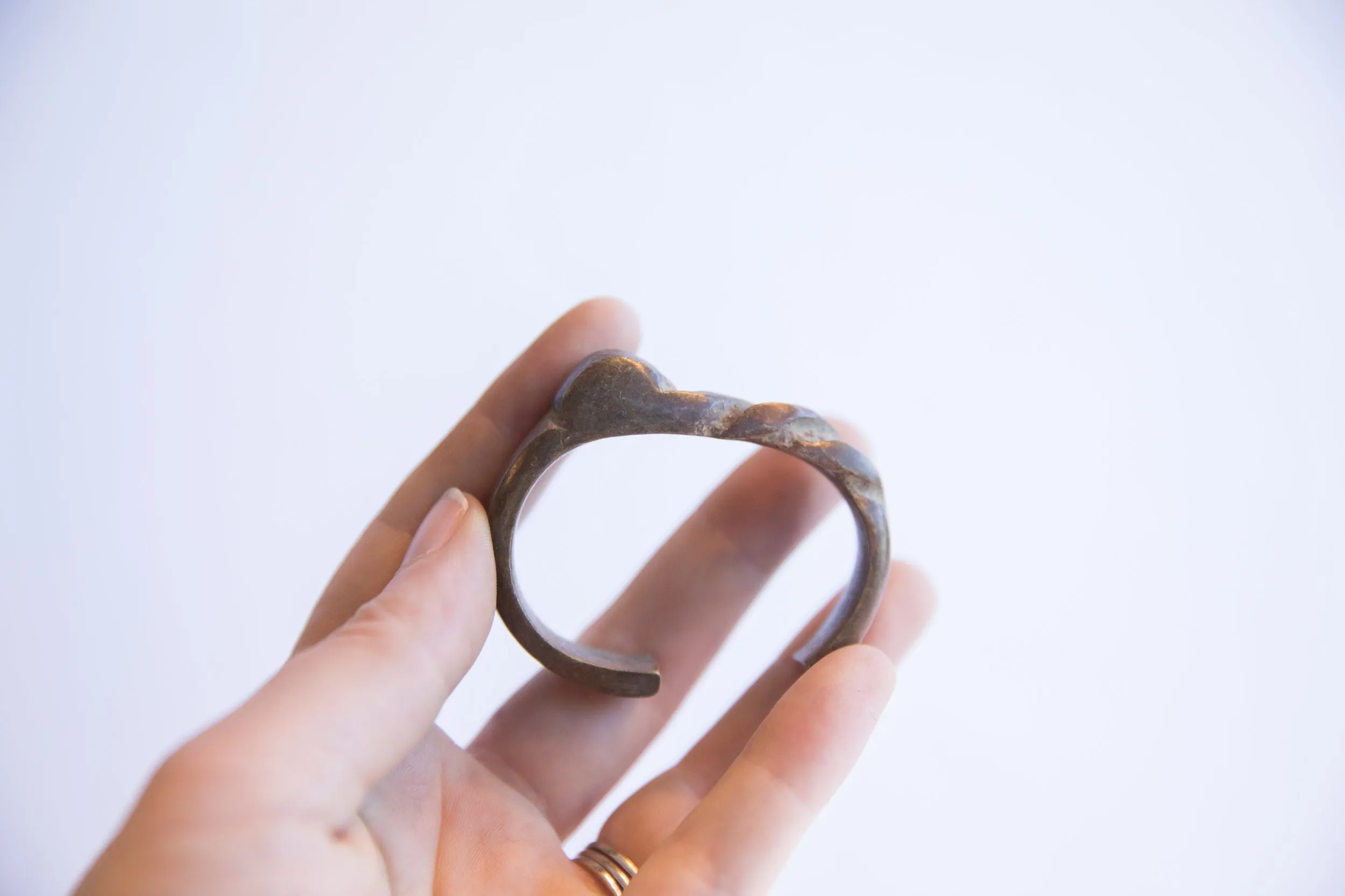 Vintage African Small Abstract Design Cuff Bracelet