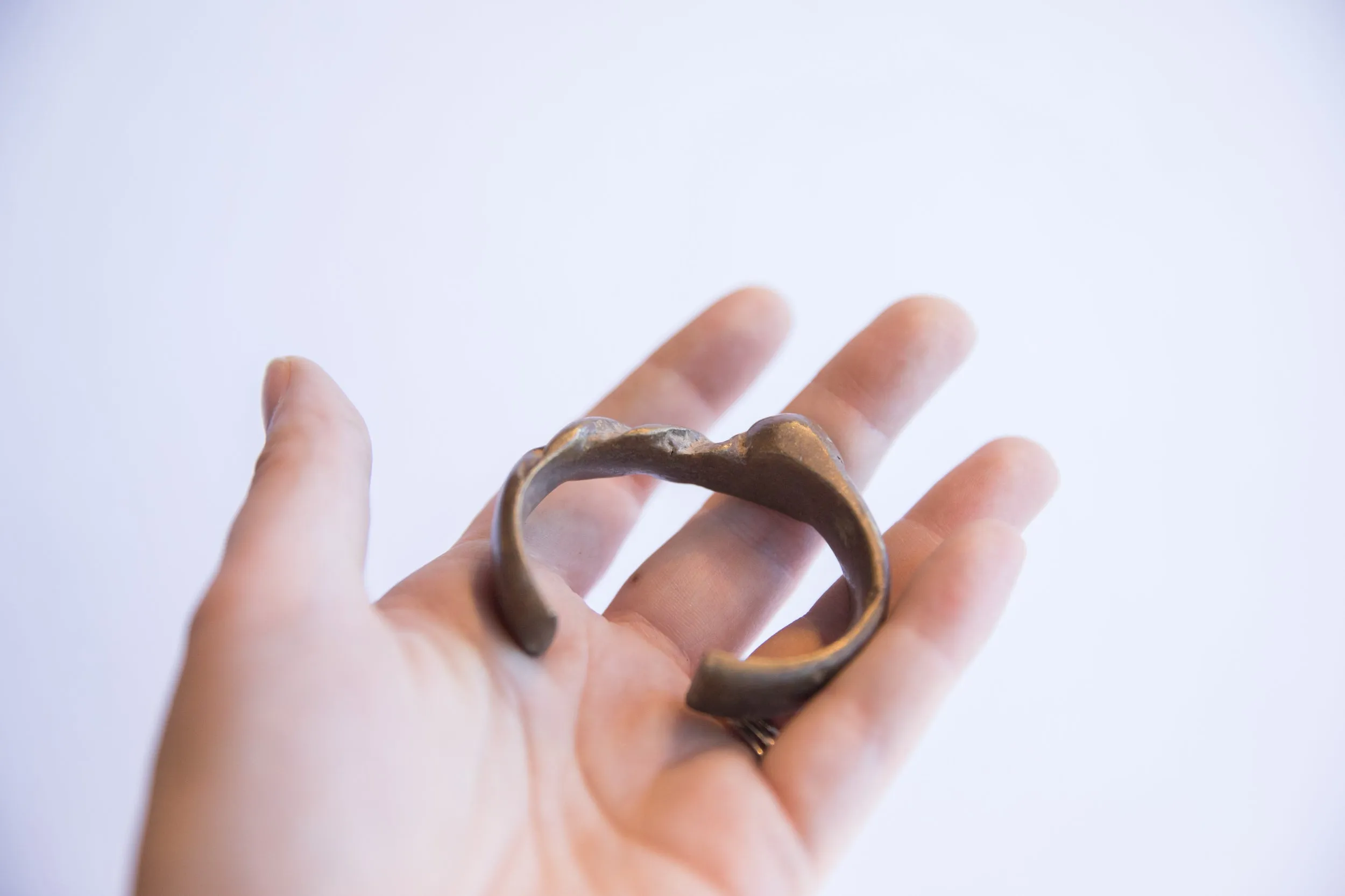 Vintage African Small Abstract Design Cuff Bracelet
